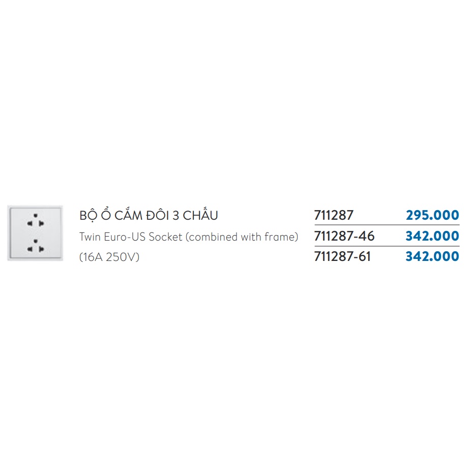 Ổ cắm đôi 3 chấu Simon 16A-250V 711287