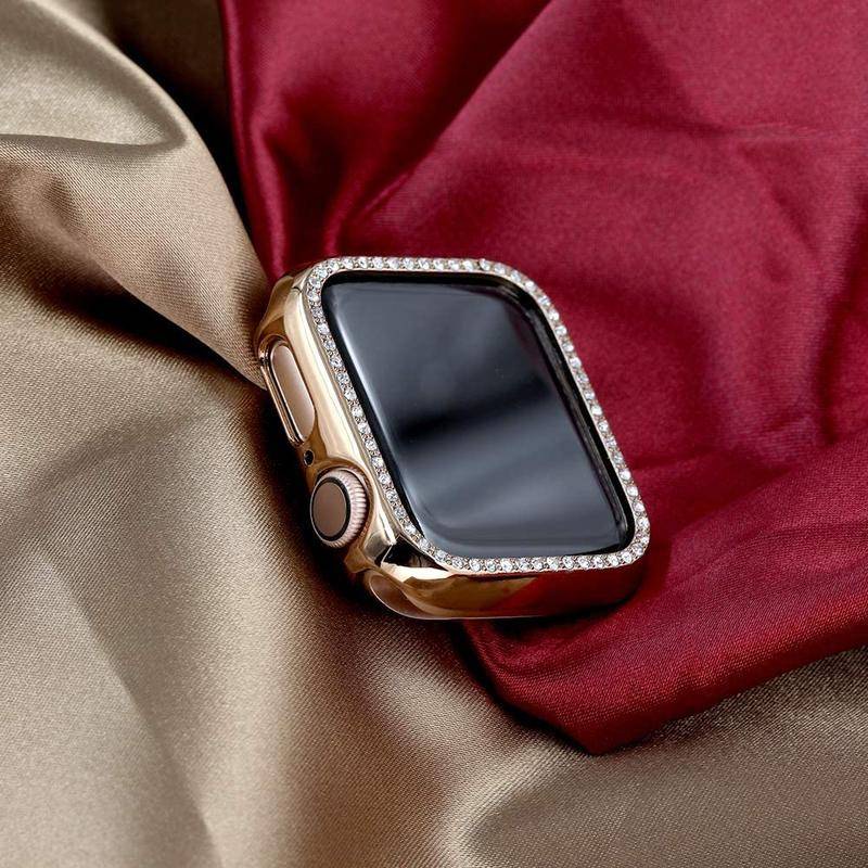 Ốp Bảo Vệ Đồng Hồ Đính Kim Cương Lấp Lánh Dành Cho apple watch 7 6 5 4 se 3 2 1 45mm 41mm 42mm 44mm 40mm 38mm