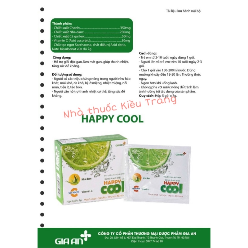 Bột sủi thanh nhiệt Happy Cool 💦💦🍋🍋 - Mát gan, thanh nhiệt, tăng cường sức đề kháng, hỗ trợ làm đẹp da, giải độc