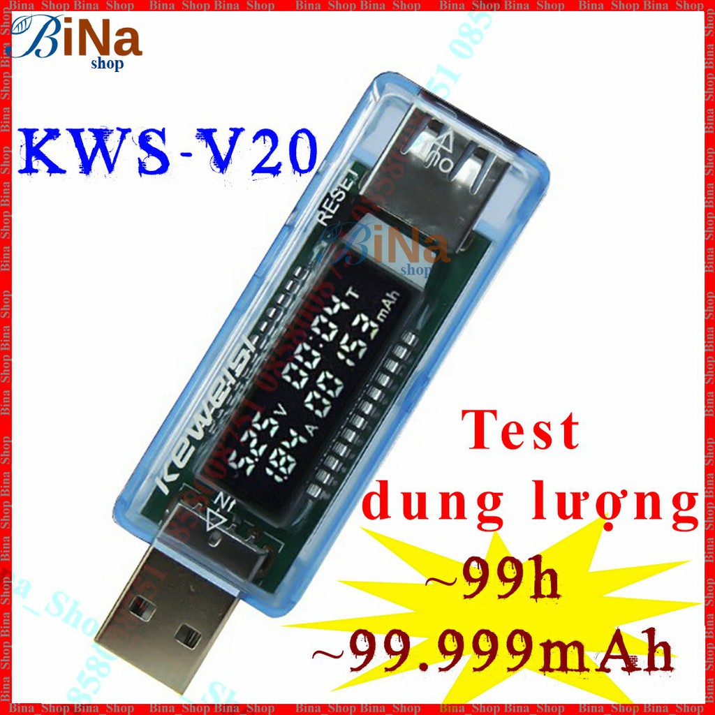 USB test dung lượng điện áp dòng xả KWS-V20