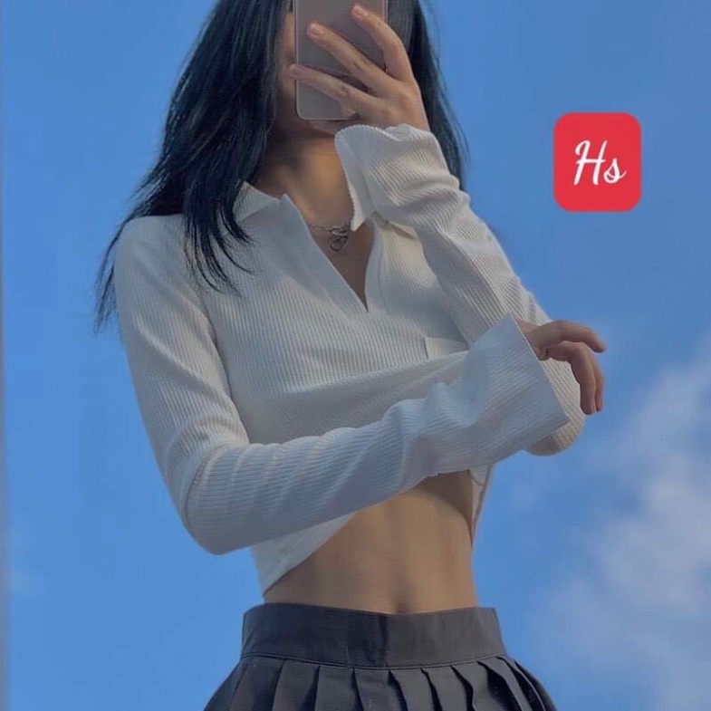 Áo polo croptop túi nhỏ HSU1 1221