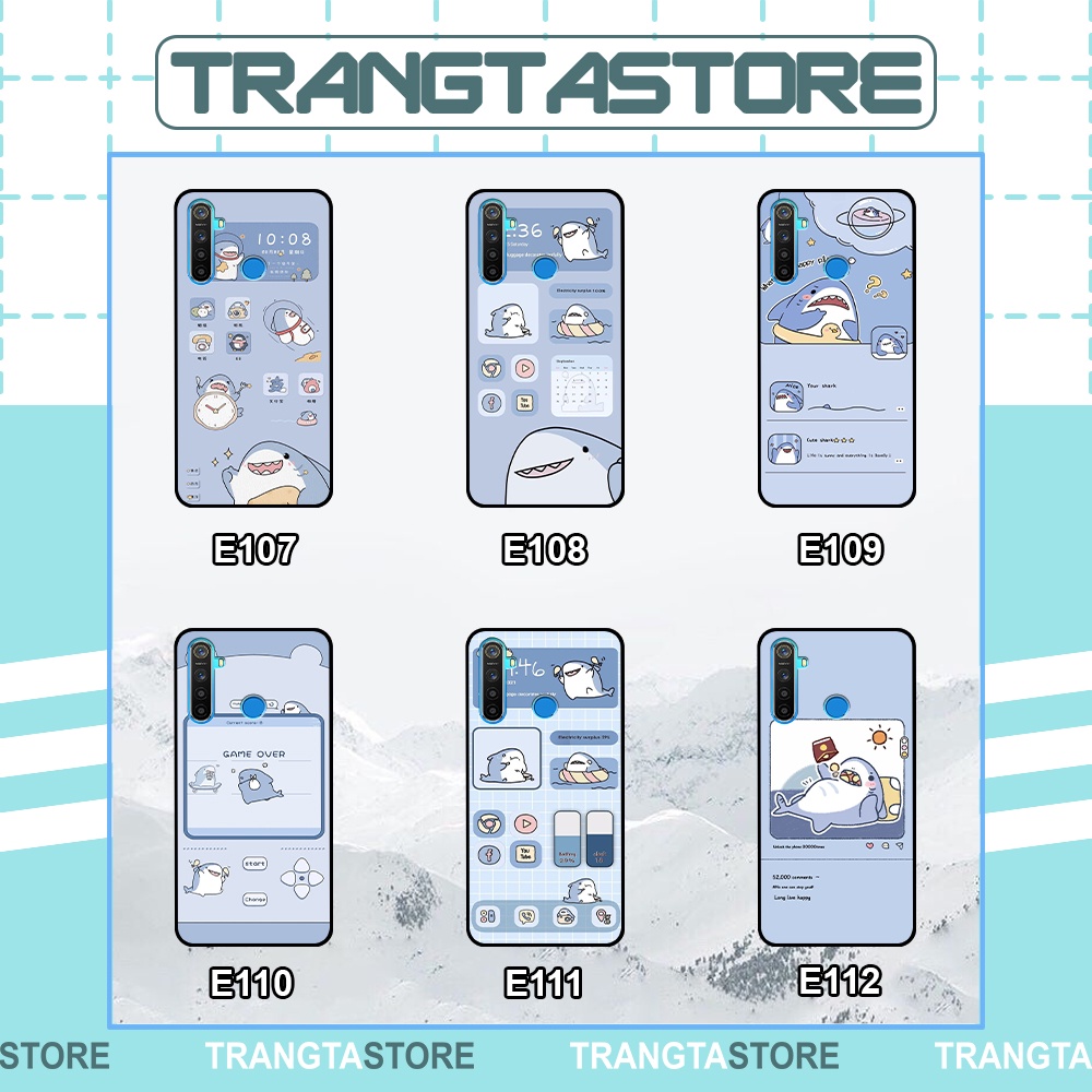 Ốp Realme 5 / 5i / 5 Pro / C3 in hình nền cá mập đáng yêu giá rẻ