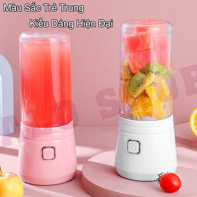 Máy Xay Sinh Tố Cầm Tay Mini - Máy xay sinh tố 6 lưỡi bình thủy tinh AloShop