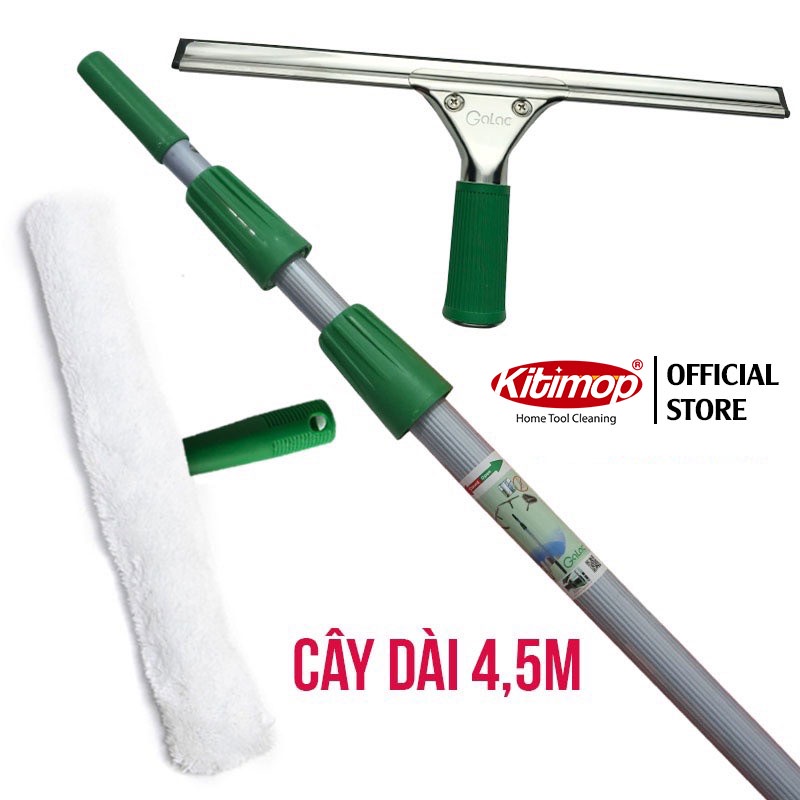 Bộ dụng cụ lau kính cán dài 4,5m Galac-06 hàng chuyên dụng, chắc chắn, độ bền cao