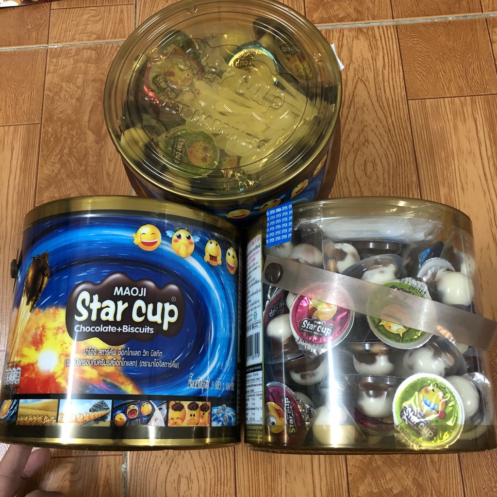 Bánh Quy Socola Viên Star Cup Thái Lan Hộp Lớn 100 Chiếc