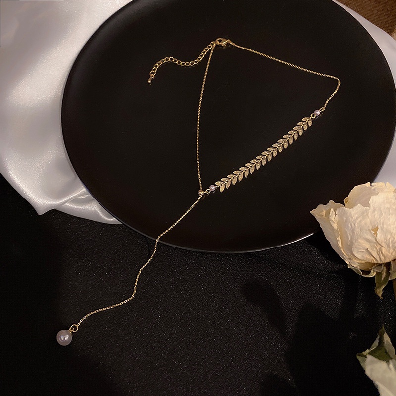 Vòng cổ YeYi thép titan mặt ngọc trai thời trang dành cho nữ