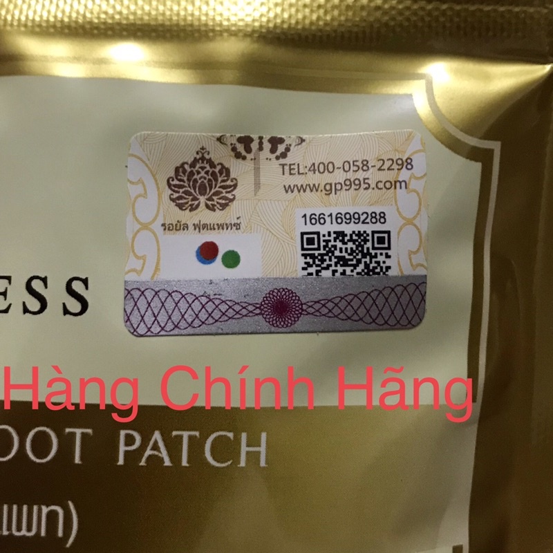 Miếng dán thải độc chân Gold Princess Thái Lan (gói 10 miếng)