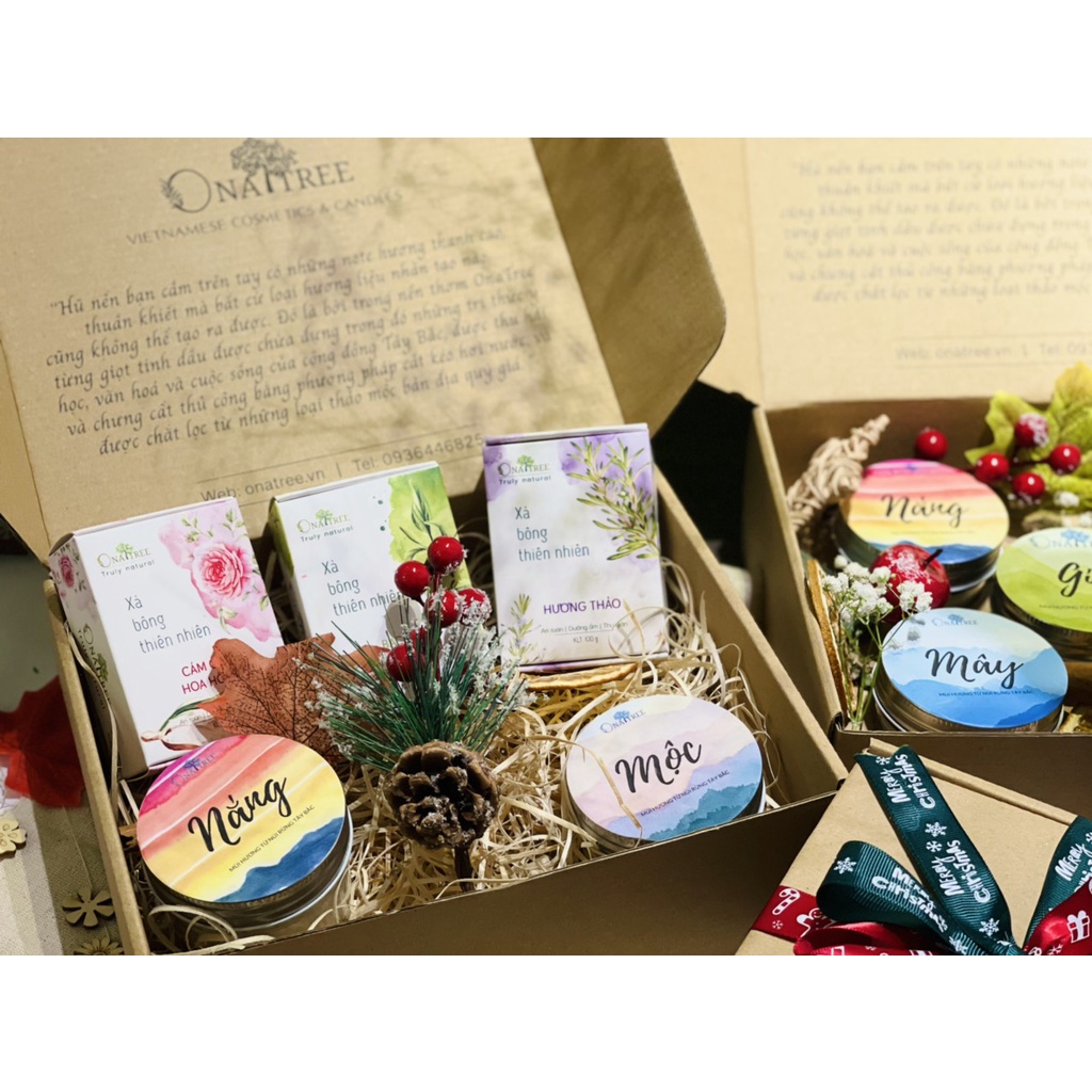 Set quà nến thơm tặng giáng sinh OnaTree