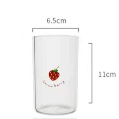 &lt;24h Lô hàng&gt; W&amp;G  210ml glass Cốc Ly Thủy Tinh  Dâu Tây  Giản Dễ Thương