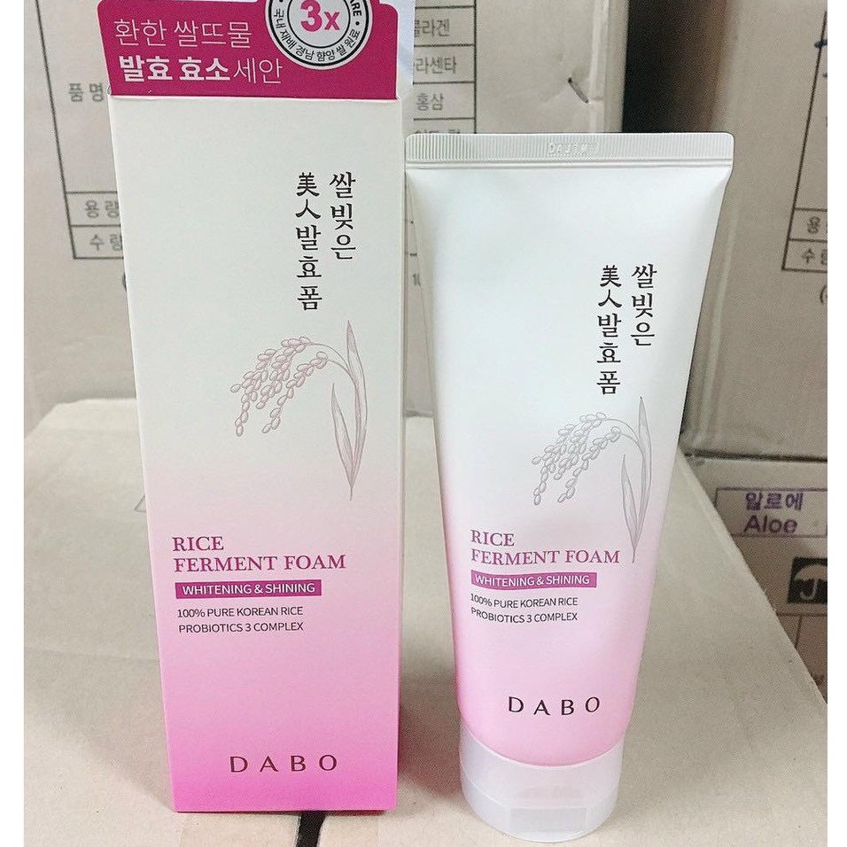 Combo 2 Hộp Sữa rửa mặt dành cho da khô, da thâm mụn từ tinh chất gạo hàn quốc Dabo Ferment Foam Hàn quốc 180ml / Hộp