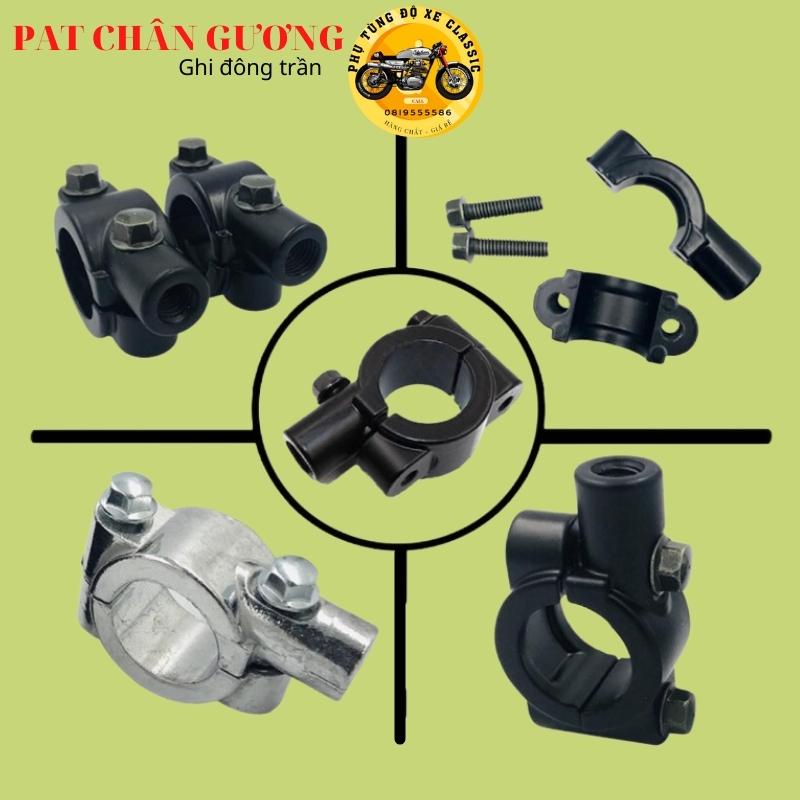 Giá gắn chân gương 10mm, cùm gắn gương kiểng cho ghi đông trần 22mm xe máy độ