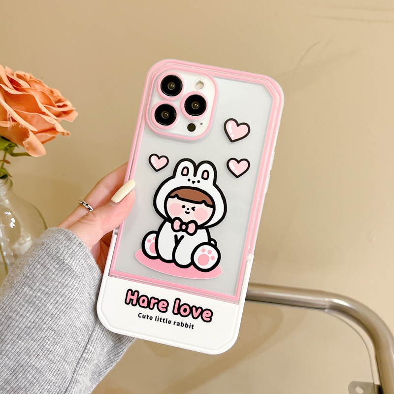 Ốp lưng iphone Ốp Điện Thoại Trong Suốt Kèm Giá Đỡ Họa Tiết Hoạt Hình Cho Iphone 13Promax 12Pro 11 / x / 6 / 7 / 8 / PLUS Dinuo case