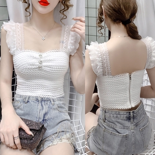 Áo croptop sát nách thời trang mùa hè cho nữ