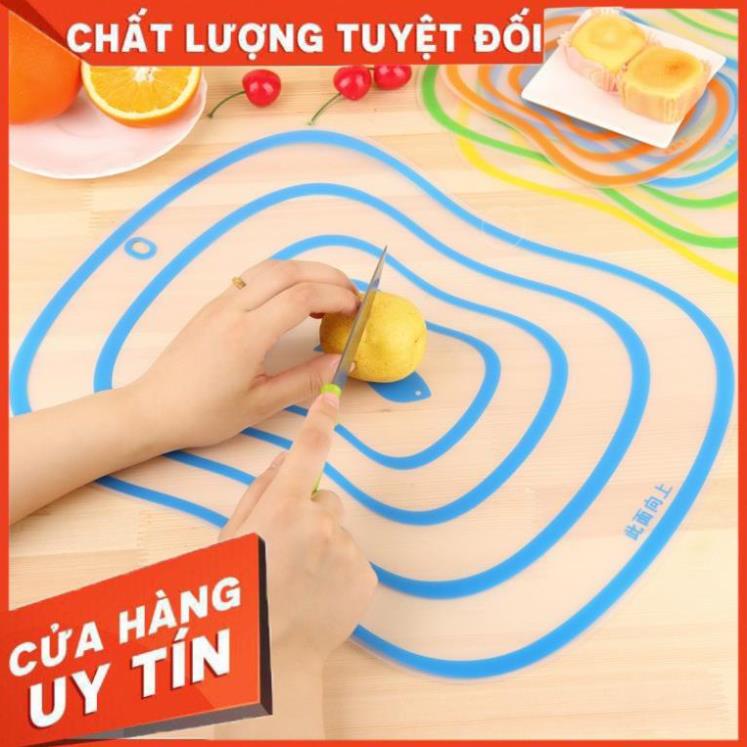 (Video Clip)  Thớt Nhựa Dẻo, Kháng Khuẩn Trong Suốt - Loại Mỏng Thái Hoa Quả, Thịt Chín