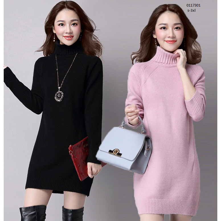 [ hàng order] váy len nữ cao cổ