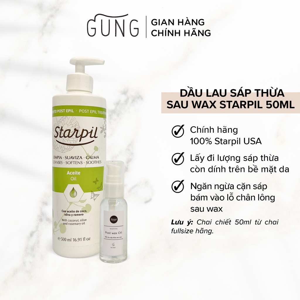 DẦU LAU SÁP THỪA SAU WAX STARPIL NGĂN NGỪA CẶN SÁP BÁM VÀO LCL SAU KHI WAX DUNG TÍCH 50ML