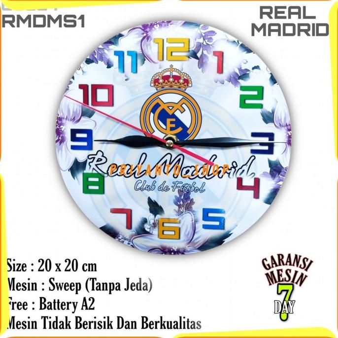 Đồng Hồ Treo Tường 0107 Hình Đội Bóng REAL MADRID