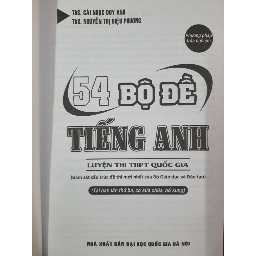 Sách - 54 Bộ đề Tiếng Anh (Luyện thi THPT quốc gia)