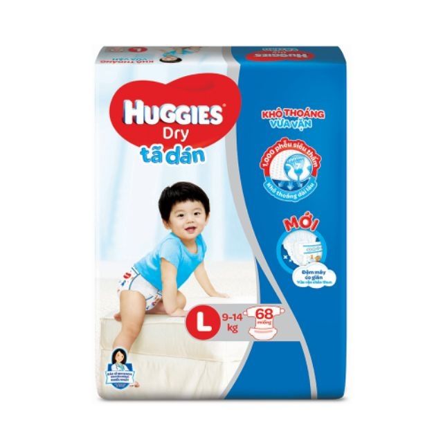 Tã dán Huggies size L68 mẫu mới