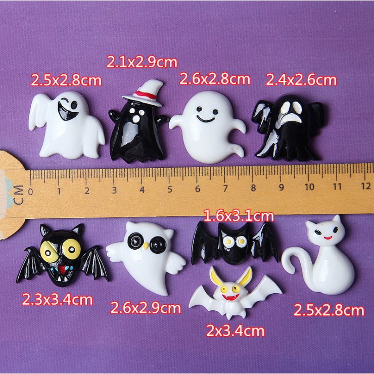 Charm bóng ma Ghost lễ hội Halloween cho các bạn trang trí vỏ ốp điện thoại, Jibbitz, DIY