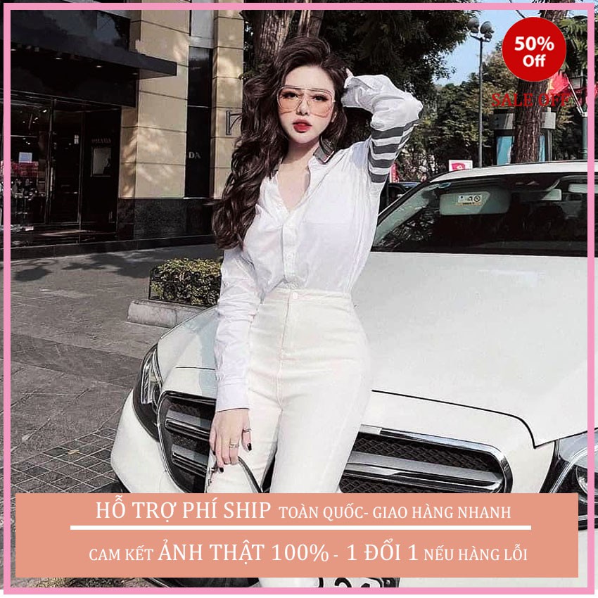 (FREESHIP+VIDEO) áo sơ mi nữ 💚áo sơ mi trắng nữ -PHỐI kẻ tay cực đẹp ,phong cách hàn quốc lên from cực chuẩn MAGIDO | BigBuy360 - bigbuy360.vn