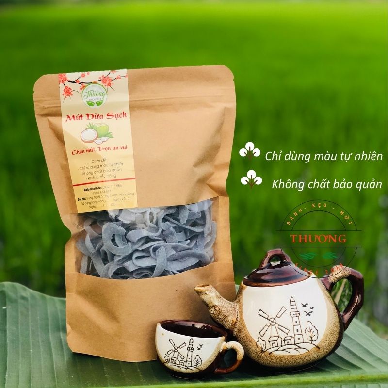Mứt dừa non mềm 100% nhà làm màu tự nhiên không chất bảo quản | BÁNH KẸO MỨT THƯƠNG