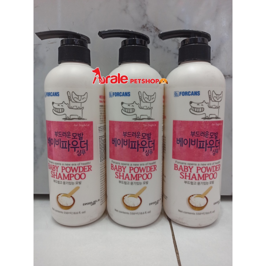 SỮA TẮM DƯỠNG LÔNG DA FORCANS BABY POWDER CHO CHÓ MÈO 550ML