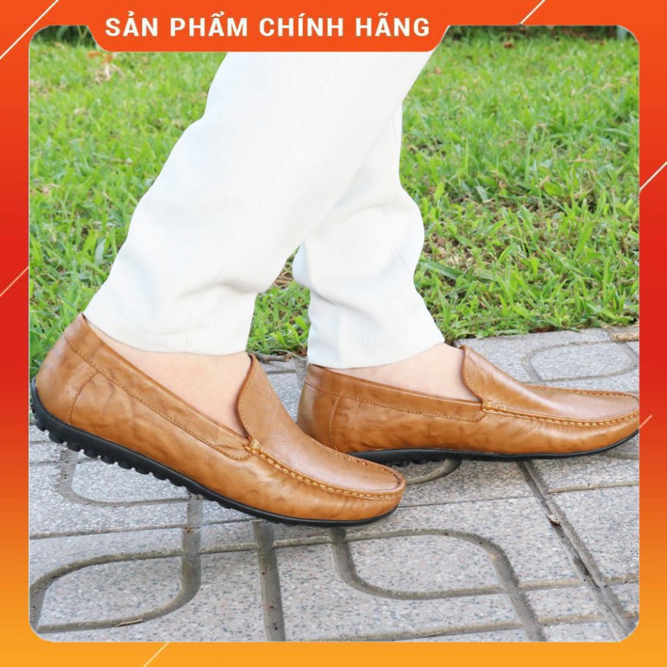 giày mọi nam da bò cao cấp màu vàng (gm60-va)