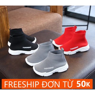 Freeship đơn từ 50K_ Giày boot chun len cao cổ ôm chân đế cao su mềm siêu nhẹ cho bé