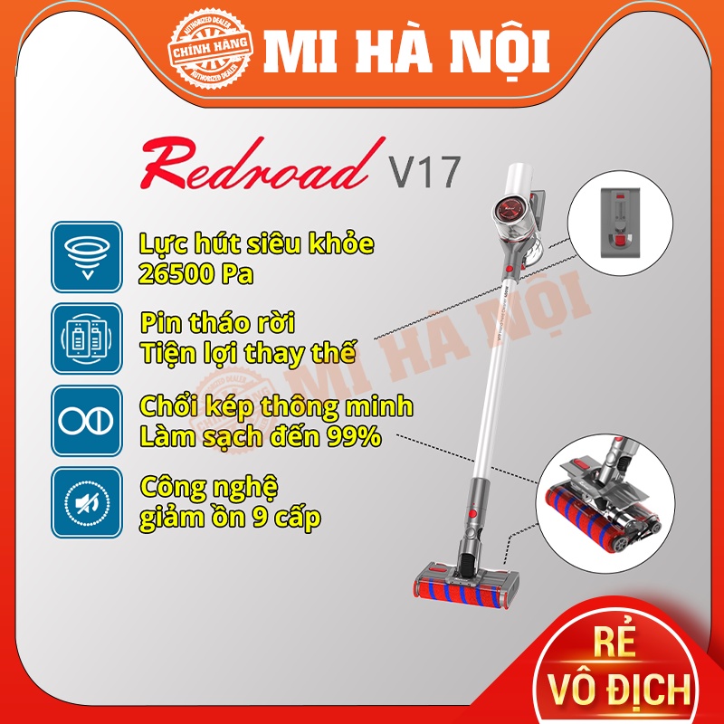 Máy hút bụi không dây cầm tay Redroad V17 – Lực hút vô địch Bảo hành 24 tháng