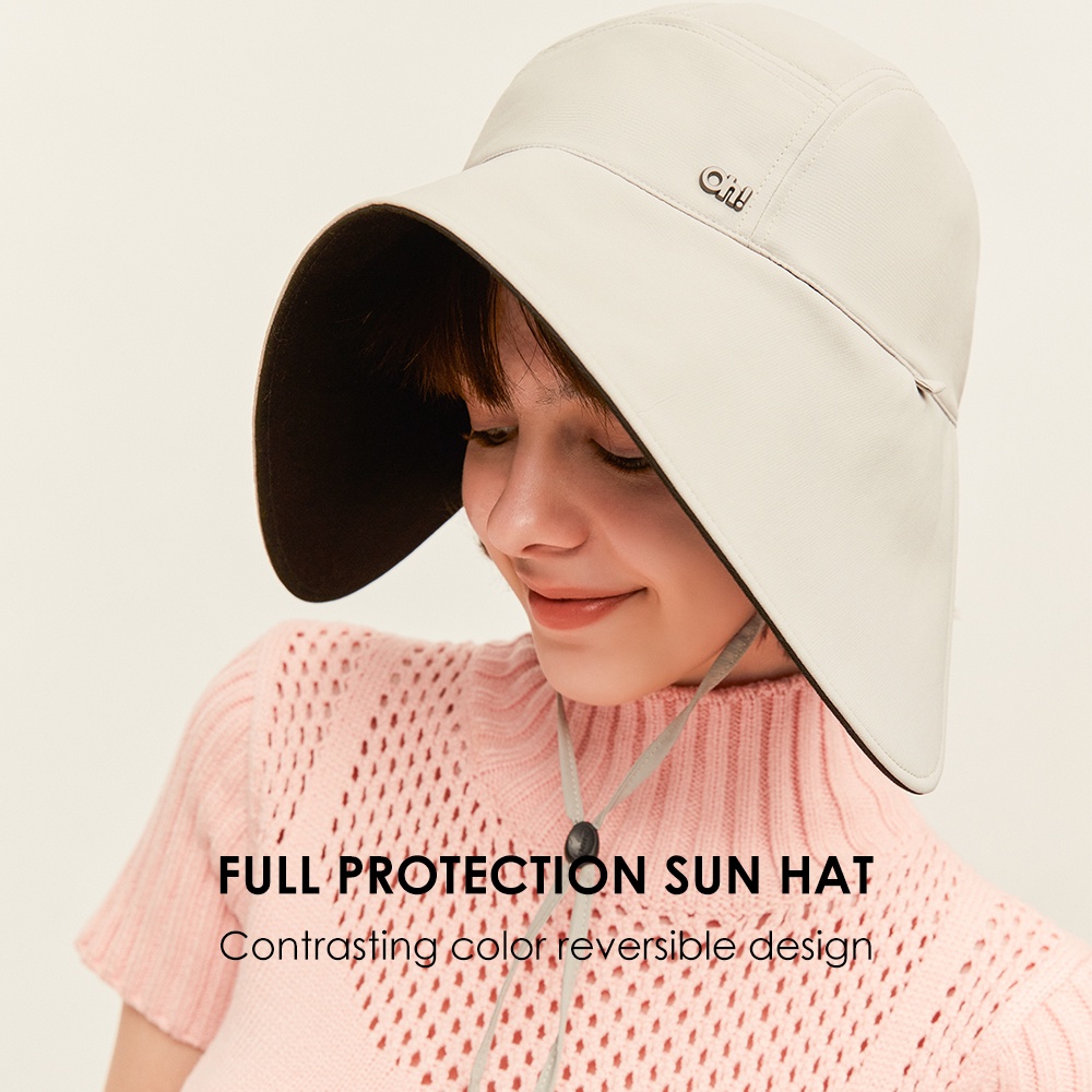 OhSunny Mũ rộng vành  che nắng hai mặt chống tia cực tím UPF50+ tiện dụng