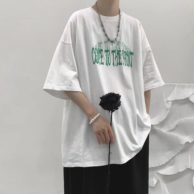 Áo Thun Tay Ngắn Dáng Rộng In Chữ Thời Trang Mùa Hè Cho Nam Size M-8XL