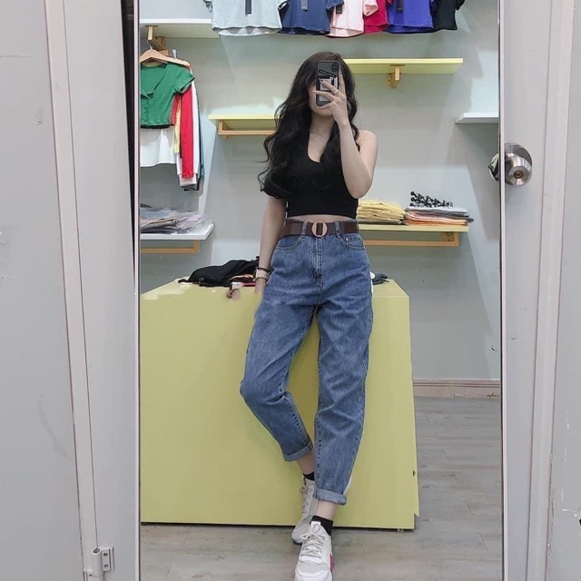 [Mã SKAMA06 giảm 8% tối đa 50K đơn 250K] QNU33 - QUẦN JEAN XANH ỐNG CÔN THỤNG NỮ | BigBuy360 - bigbuy360.vn