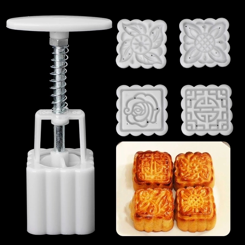 Khuôn Làm Bánh Trung Thu / Bánh Trung Thu Hình Vuông 50g DIY