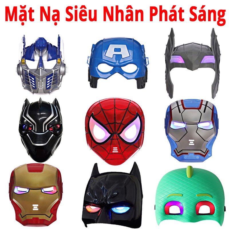 Mặt nạ hóa trang phát sáng siêu anh hùng nhân vật siêu nhân phong cách Halloween dành cho trẻ em. Đồ chơi Yakun