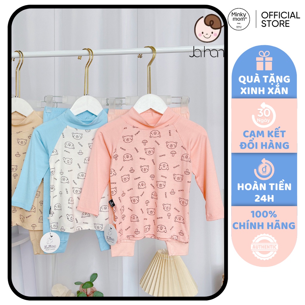 [SALE] Bộ Quần Áo Bé Gái, Bé Trai KIMCHIBABY Vải Thun Lạnh Hoạ Tiết In Gấu Tay Giáp Lăng, Đồ Bộ Cho Bé Mặc Nhà KWTD2209