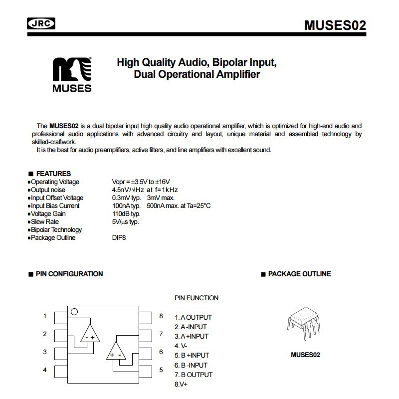 Chip Khuếch Đại Âm Thanh MUSES02 MUSES01 MUSES03 OPA Chuyên Dụng