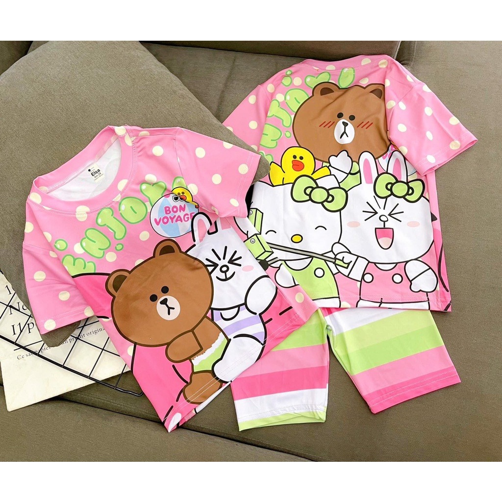 Bộ Đồ Lửng bé gái in hình 3D(8-40Kg)chất liệu mềm mịn thoáng mát được các bé gái yêu thích Bán Chạy Nhất