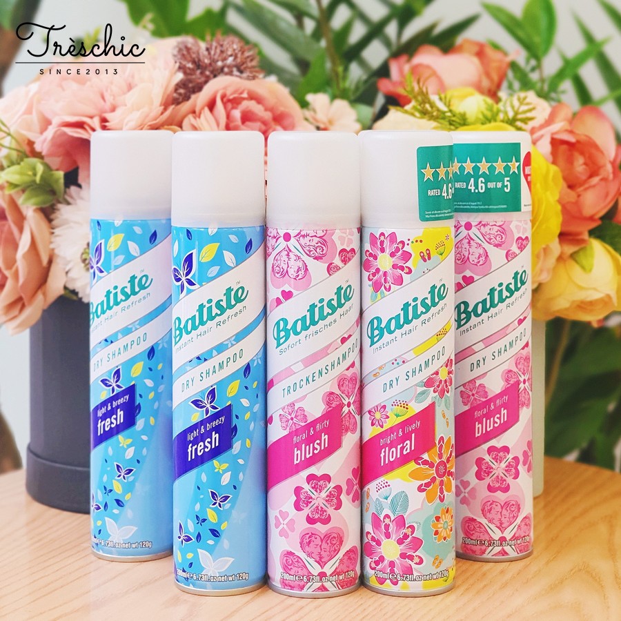 Dầu Gội Khô Batiste Dry Shampoo 200ml, Xịt Tóc Giúp Hết Bết Dính, Tóc Bồng Bềnh Tức Thì (NS)