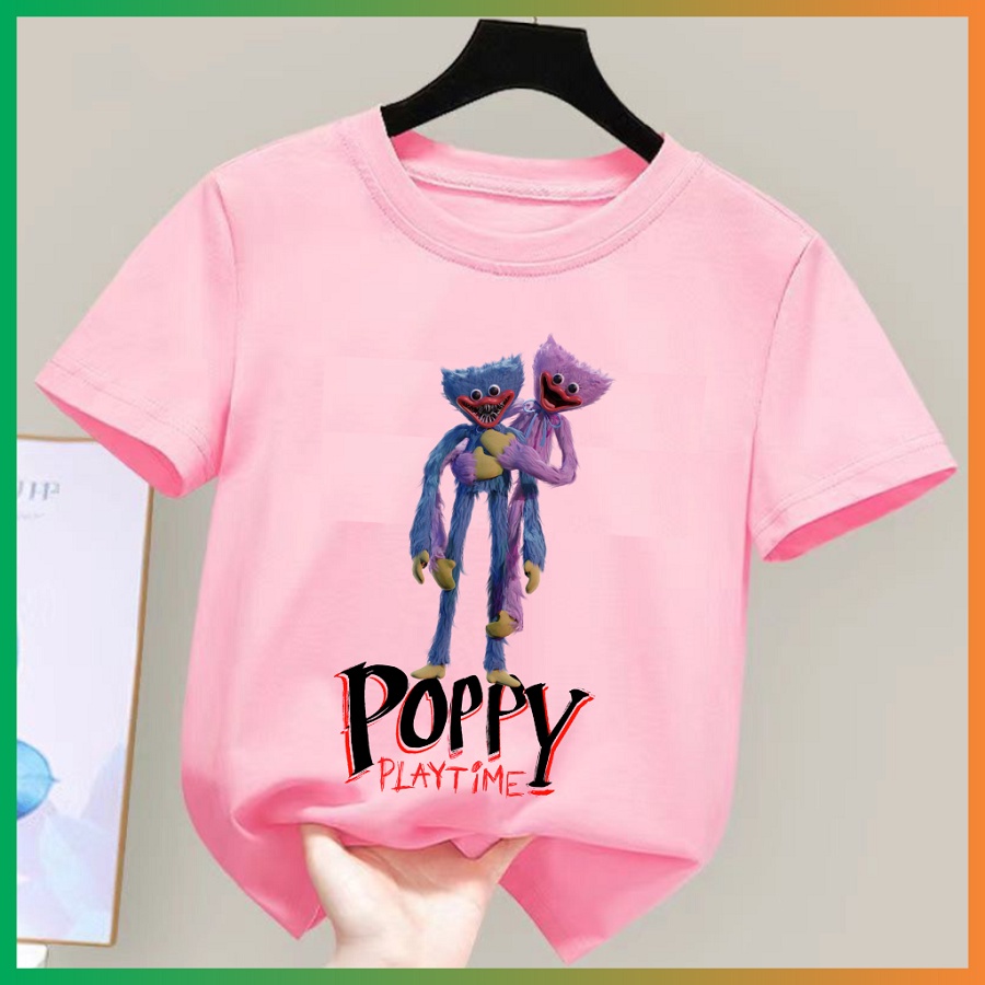 Áo Poppy Playtime kissy cho bé gái màu hồng cực yêu đủ size từ 10kg