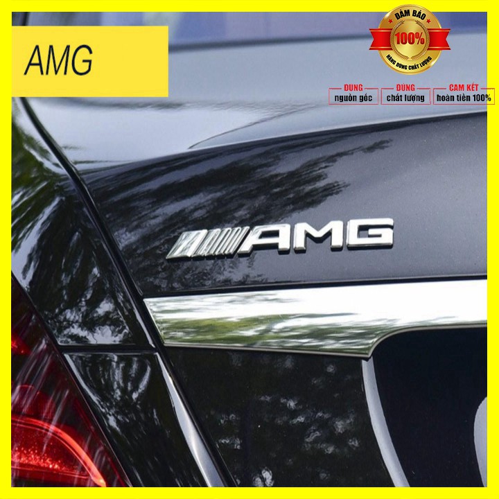 Sản phẩm  Decal logo 3D chữ nổi AMG dán xe đuôi ô tô nhựa ABS Kích thước18.5*1.5cm