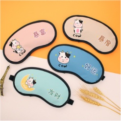 Bịt mắt ngủ bò sữa BMN5 cute dễ thương hoạt hình kèm túi gel
