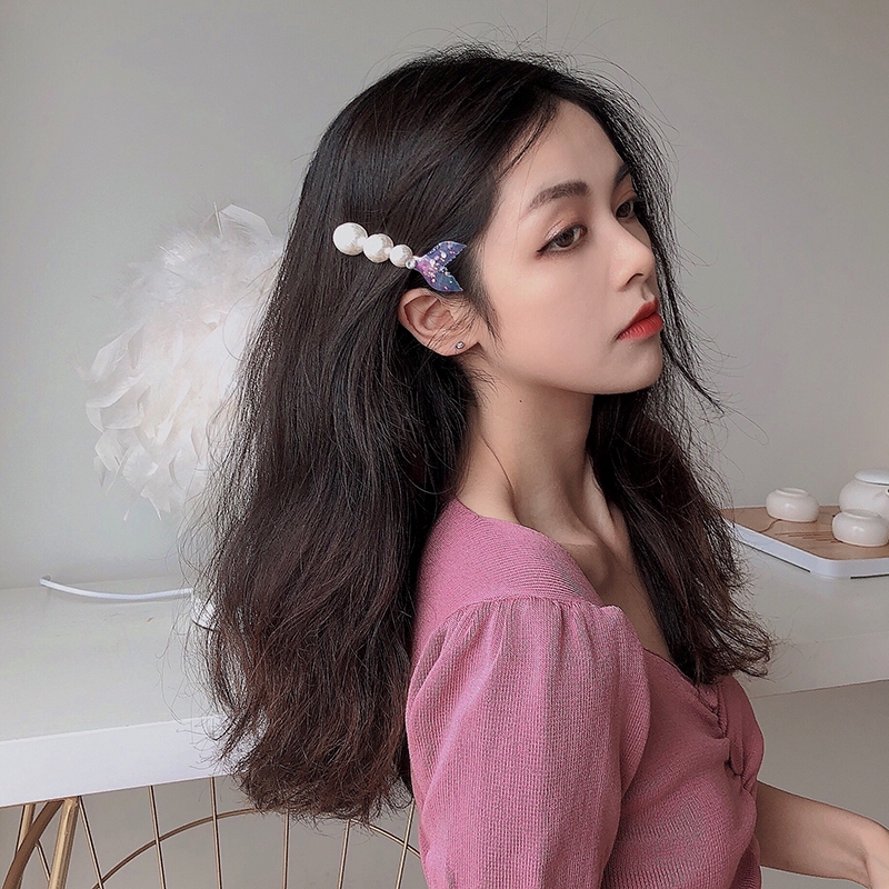 Kẹp tóc đính ngọc trai giả thiết kế đáng yêu cho nữ