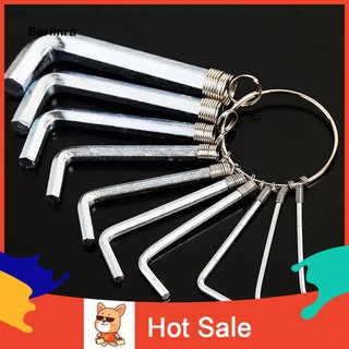 ●BE 10Pcs/Set Portable Hexagon Hex Key Allen Wrench Spanner Bike Bicycle Repair Tool