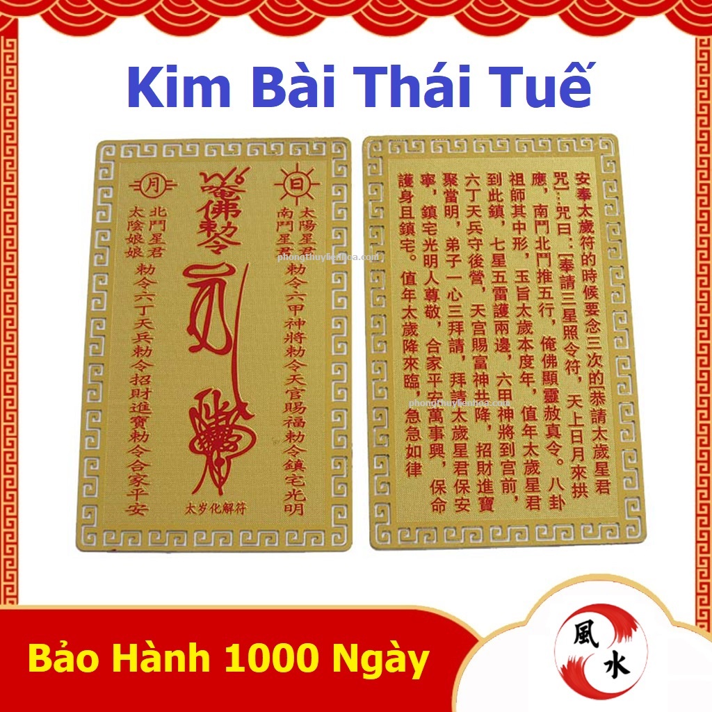 Thái Tuế 2022 - Kim Bài Thái Tuế năm 2022 Nhâm Dần - hóa giải vận hạn tuổi Dần, Thân, Tỵ, Hợi, Tý, Thìn