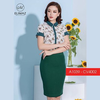 [ Elimaz] Sơ mi cọc tay mix nẹp hoa - A1039