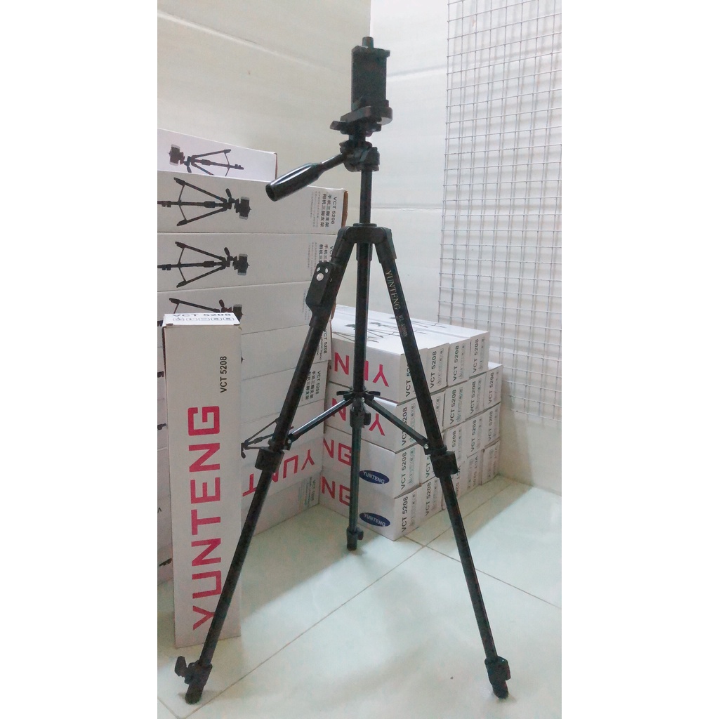 Chân Giá Đỡ Máy Ảnh Tripod YunTeng VCT 5208 Cao 1m25, Có Remot , SPK