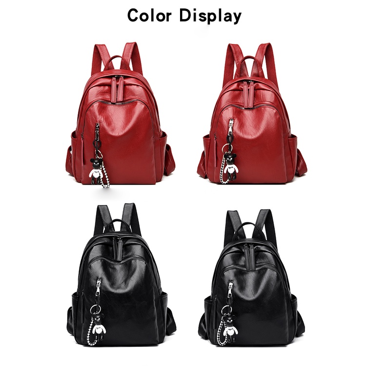 Balo Da Mềm Ngăn Chứa Rộng Thời Trang Hàn Quốc Mới Cho Nữ