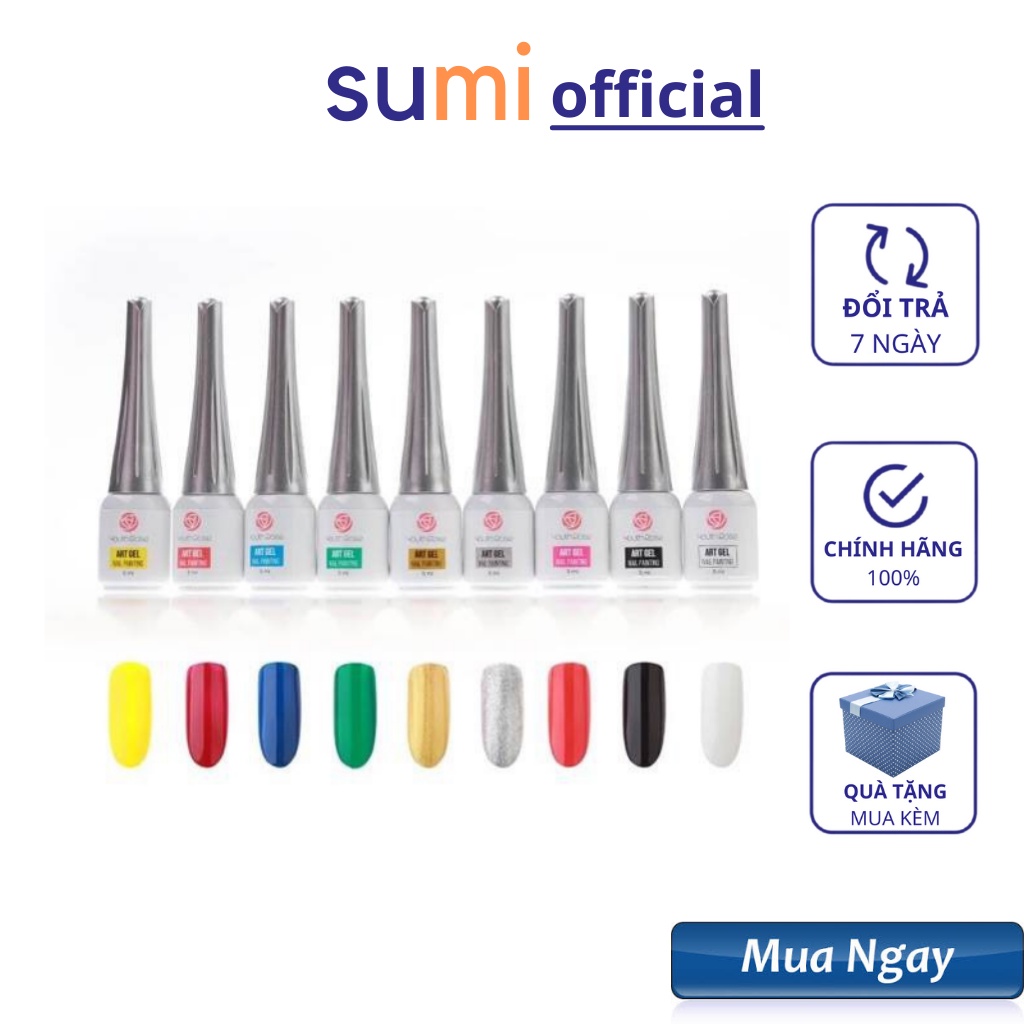 Cọ nét gel Hoa hồng , cọ nét vẽ móng