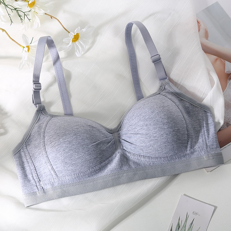 Áo Bra bralette áo ngực áo lót nữ cotton tinh khiết không gọng đệm mỏng màu Phấn nhẹ sinh phù hợp cho cả ngực nhỏ_AL56